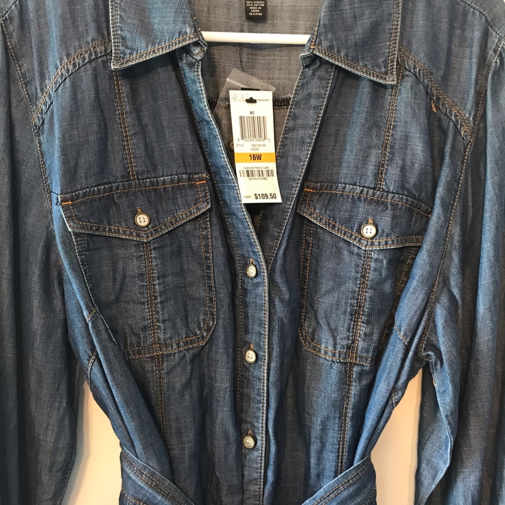 INC 16W soft denim dress